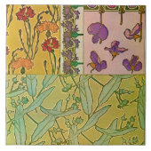 Blume im Jugendstil, Mucha Fliese (Vorderseite)