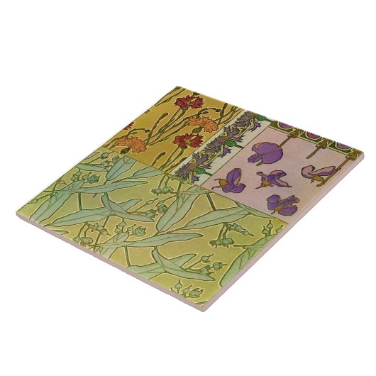 Blume im Jugendstil, Mucha Fliese (Seite)