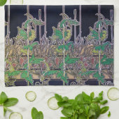 Blume im Jugendstil, Mucha Geschirrtuch (Gefaltet)