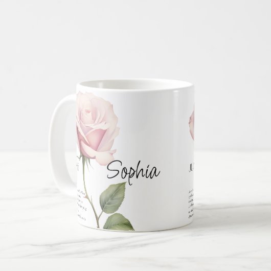 Blume im Juni, Personalisiert, Kaffeetasse (Vorderseite Links)
