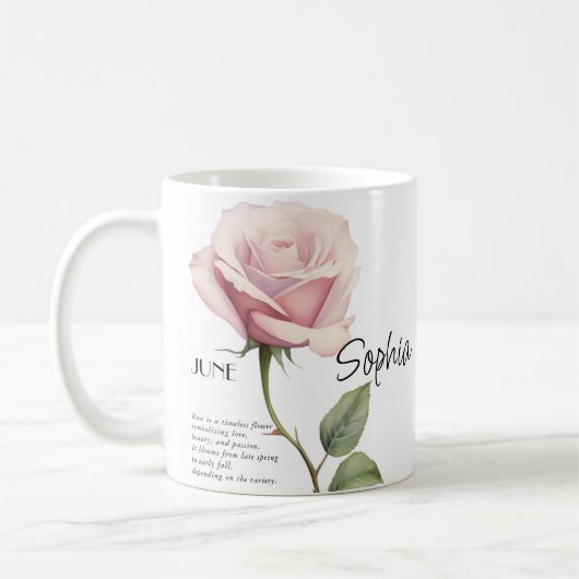 Blume im Juni, Personalisiert, Kaffeetasse (Links)