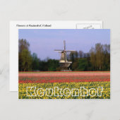 Blume im Keukenhof, Weinmühle und Bulbfields Postkarte (Vorne/Hinten)