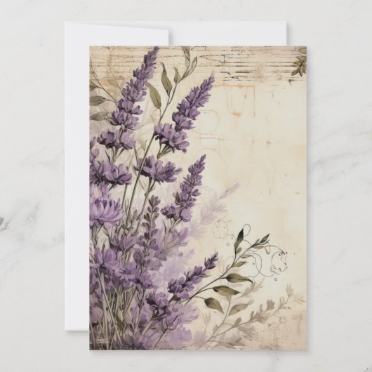 Blume im Lavendel 100. Geburtstag Einladung (Rückseite)