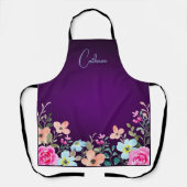 Blume im lila Garten Schürze (Vorderseite)
