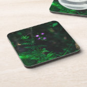 Blume im Lila Wasserwald Fern Getränkeuntersetzer (Linke Seite)