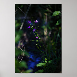 Blume im Lila Wasserwald Fern Poster