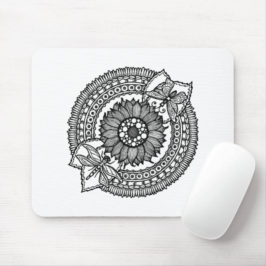 Blume im Mandala Mousepad (Mit Mouse)