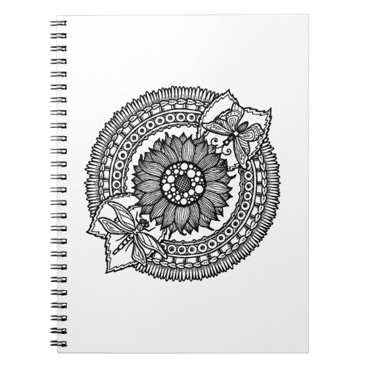 Blume im Mandala Notizblock (Vorderseite)