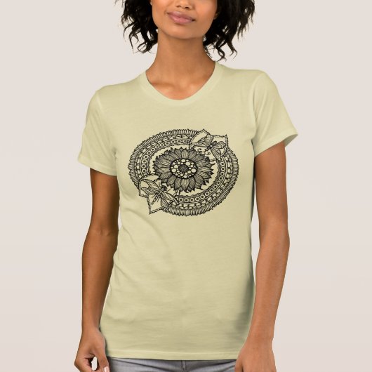 Blume im Mandala T-Shirt (Vorderseite)