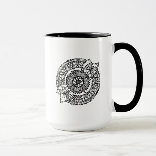 Blume im Mandala Tasse (Rechts)