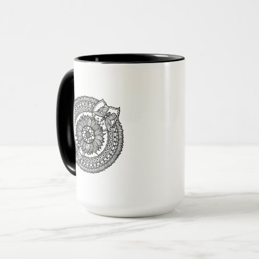 Blume im Mandala Tasse (Vorderseite Links)