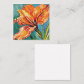Blume im Orange Mitteilungskarte (Vorne/Hinten)
