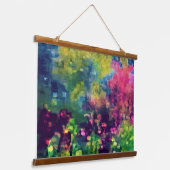 Blume im psychedelischen Bereich Wandteppich Mit Holzrahmen (Gewinkelt)