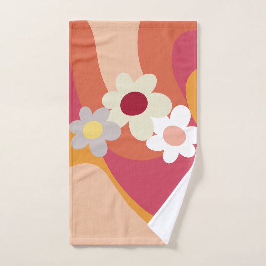 Blume im Retrostil Badhandtuch Set (Handtuch)