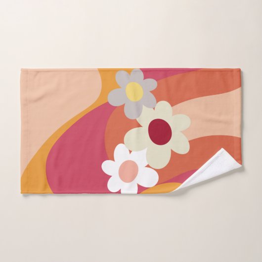 Blume im Retrostil Badhandtuch Set (Handtuch)