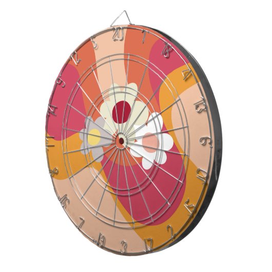 Blume im Retrostil Dartscheibe (Vorderseite rechts)