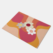 Blume im Retrostil Fußmatte (Schrägansicht)