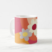 Blume im Retrostil Kaffeetasse (Vorderseite Links)