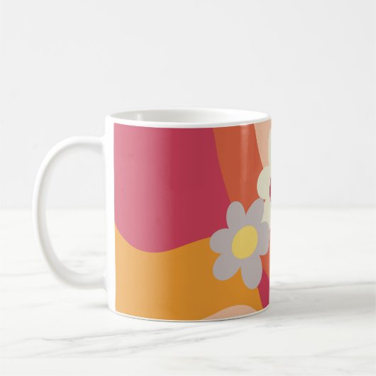 Blume im Retrostil Kaffeetasse (Links)