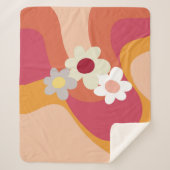 Blume im Retrostil Sherpadecke (Vorderseite)