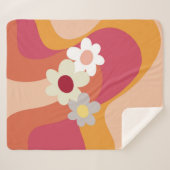 Blume im Retrostil Sherpadecke (Vorderseite (Horizontal))