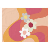 Blume im Retrostil Tischdecke (Vorderseite (Horizontal))