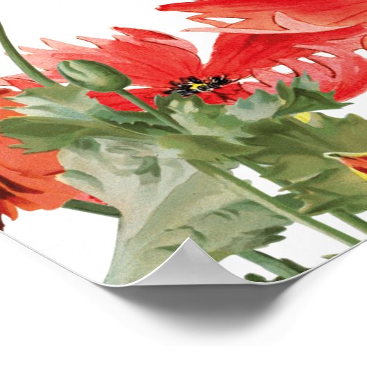 Blume im Roten Blumengarten Hochzeitsskalender Poster (Ecke)