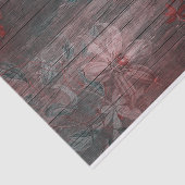 Blume im Roten Weißen Garten auf rustikalem Holz Seidenpapier (Ausschnitt)