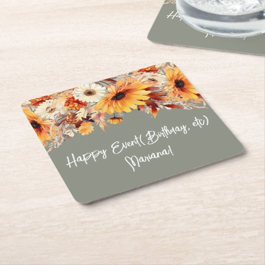 Blume im Sage-Party Rechteckiger Pappuntersetzer (angewinkelt)