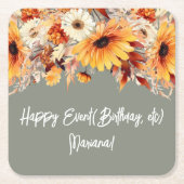 Blume im Sage-Party Rechteckiger Pappuntersetzer (Vorderseite)