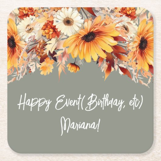 Blume im Sage-Party Rechteckiger Pappuntersetzer (Vorderseite)