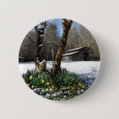 Blume im Schnee Button (Vorderseite)