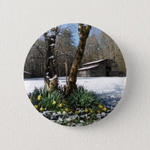 Blume im Schnee Button