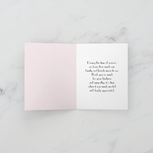 Blume im Schwarzen Rahmen Beileid Vielen Dank Karte (Innenseite)