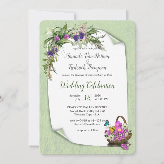 Blume im Sommer Einladung (Vorderseite)