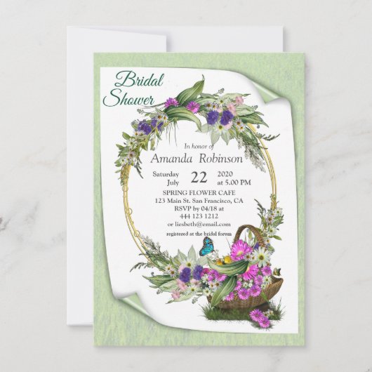 Blume im Sommer Einladung (Vorderseite)