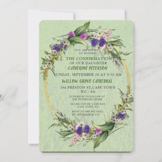 Blume im Sommer Einladung (Vorderseite)