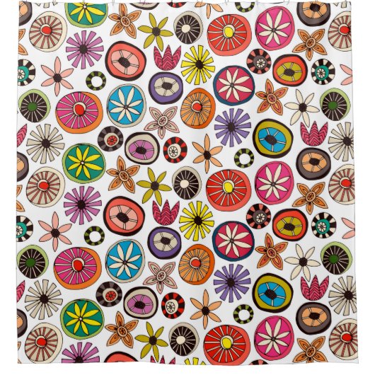 Blume im Sommer mehrweiß Duschvorhang (Vorderseite)