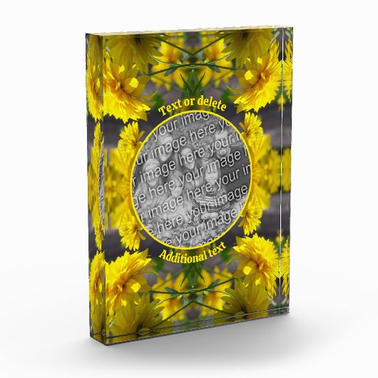 Blume im Sonnenschein Personalisiert hinzufügen Fotoblock (Links)