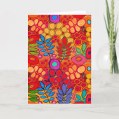 Blume im sonnigen Garten - Rotes Gelb Karte (Vorderseite)