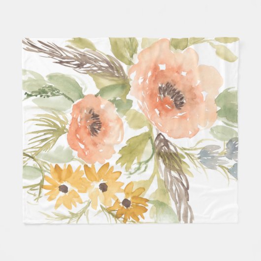 Blume im Spätsommer I Fleecedecke (Vorderseite (Horizontal))