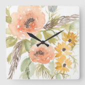 Blume im Spätsommer I Quadratische Wanduhr (Vorderseite)