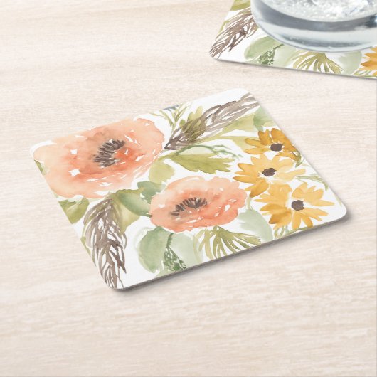 Blume im Spätsommer I Rechteckiger Pappuntersetzer (angewinkelt)