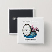Blume im Springtime Alberne Sonnenanbetungen & T-S Button (Vorne & Hinten)
