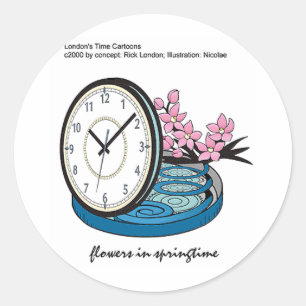 Blume im Springtime Alberne Sonnenanbetungen & T-S Runder Aufkleber