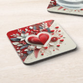 Blume im Stich lassen Valentinstag gestalten Getränkeuntersetzer (Linke Seite)