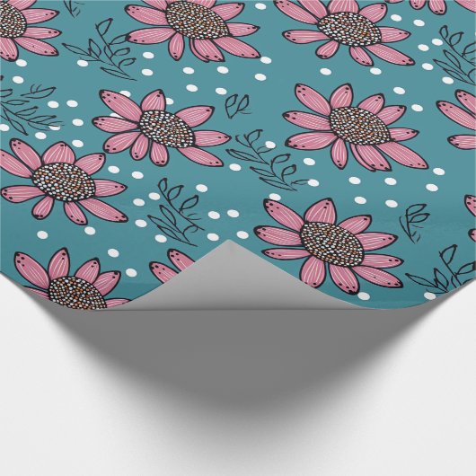 Blume im Stil der Aborigine-Kunst Hochglanzpapier Geschenkpapier (Ecke)