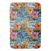 Blume im Stildach von Impasto Badematte (Vorderseite Vertikal)