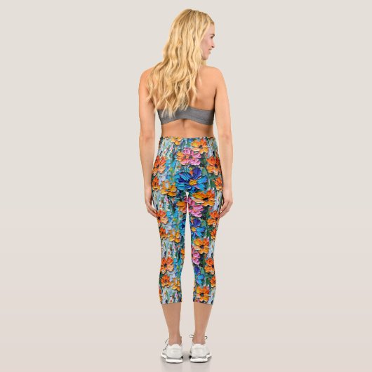 Blume im Stildach von Impasto Capri Leggings (Rückseite)