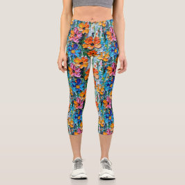 Blume im Stildach von Impasto Capri Leggings